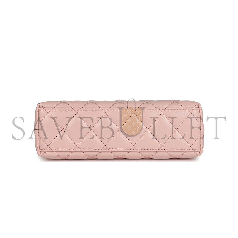 Ch*el master small kelly shopper calfskin light pink gold hardware as4416 (19*13*7cm)